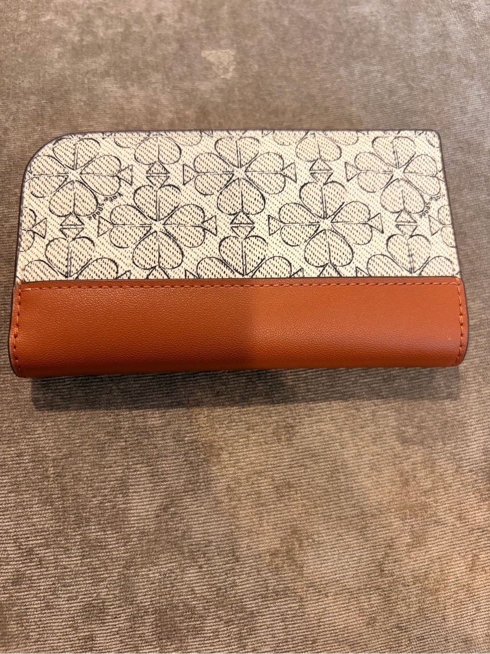 kate spade slim bifold wallet (Tan Leather & Cream Floral Zip Wallet) - Picture 5 of 11